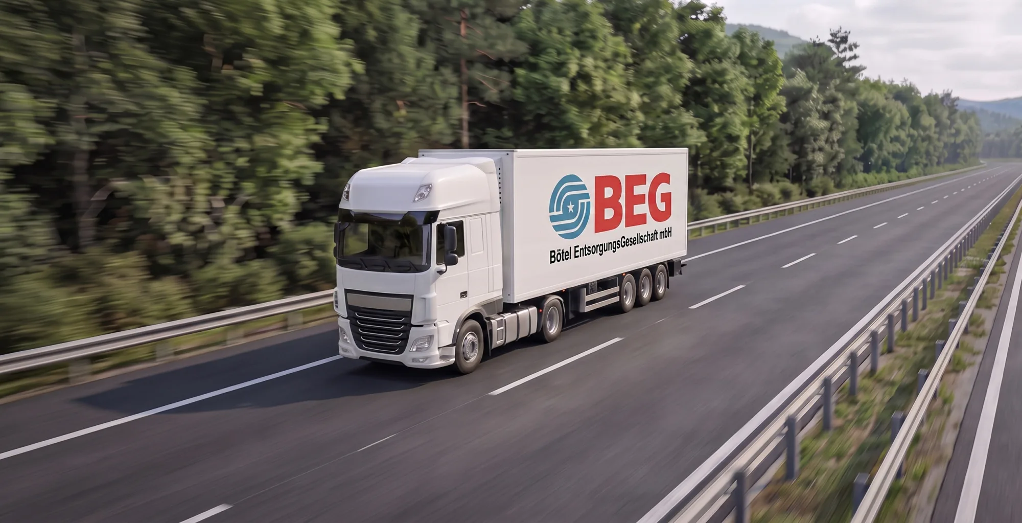 LKW der Bötel Entsorgungsgesellschaft auf der Autobahn